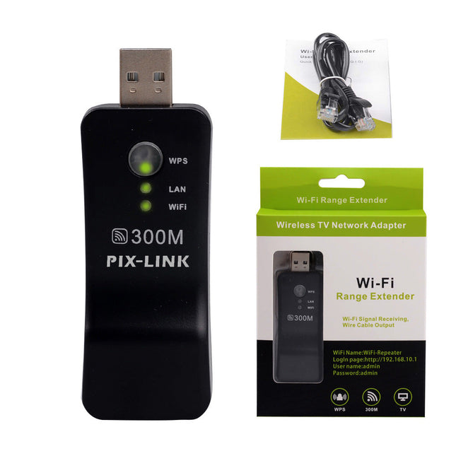 Pix-Link USB Powered Mini WIFI Signal Amplifier Wifi Repeater Range Extender 300mbps Multifunction - Polar Tech Australia
