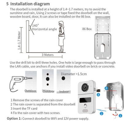[TUYA Smart Home] 1080P FHD Wireless WIFI Outdoor Security Doorbell Door Control With 10 inch Indoor Monitor
