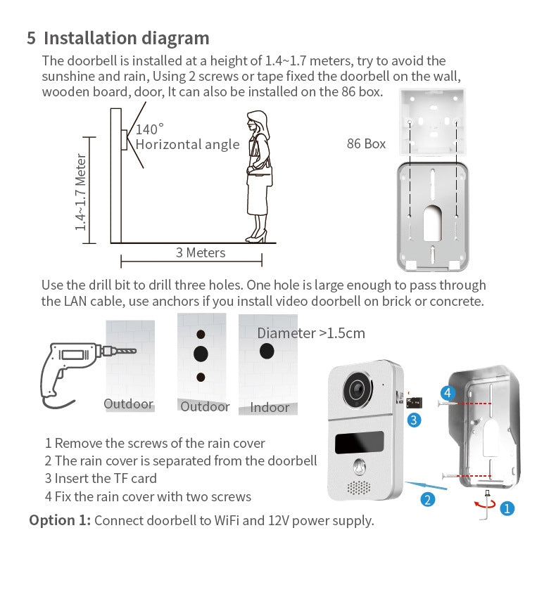 [TUYA Smart Home] 1080P FHD Wireless WIFI Outdoor Security Doorbell Door Control With 10 inch Indoor Monitor